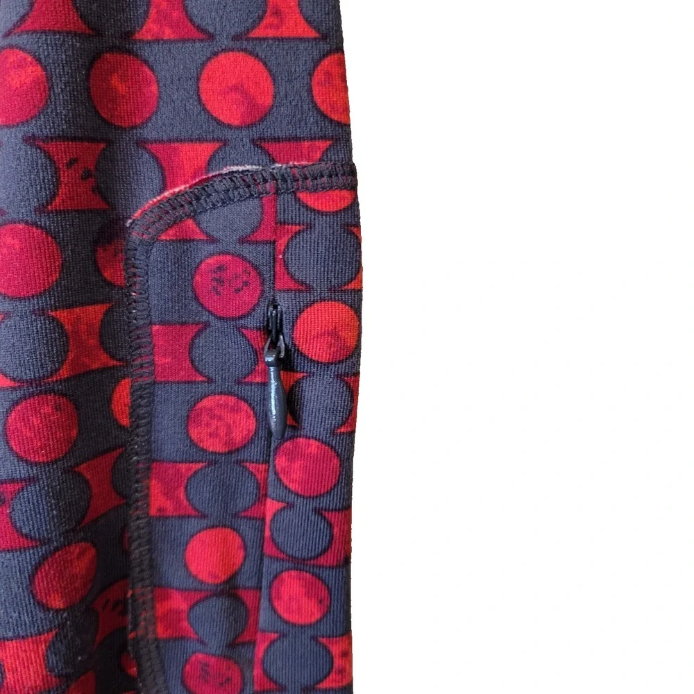 Title Nine Womens Long Sleeve Red Gray Print Half Zip Dress XS Stretch - Picture 3 of 7